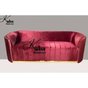 Red Velvet Sofa with Gold Trim – Signature Royalty Series