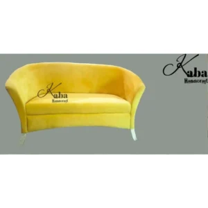 Yellow Velvet Curved Sofa – Solé Glow Series