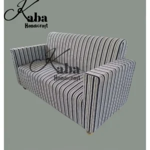 Black & White Striped Sofa – Monochrome Muse Collection