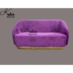 Purple Velvet Curved Sofa – Luxe Lounge Series