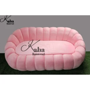 Pink Channeled Velvet Sofa – Bubble Luxe Series