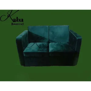 Green Velvet Sofa with Double Cushion Design – Meadowline Series