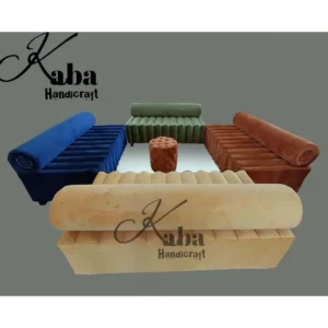 Multicolor Velvet Sofa Set with Ottoman – Fusion Flair Collection