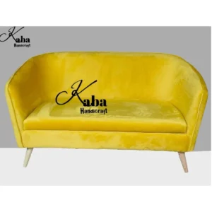 Yellow Velvet Sofa with Curved Back – Solé Halo Series